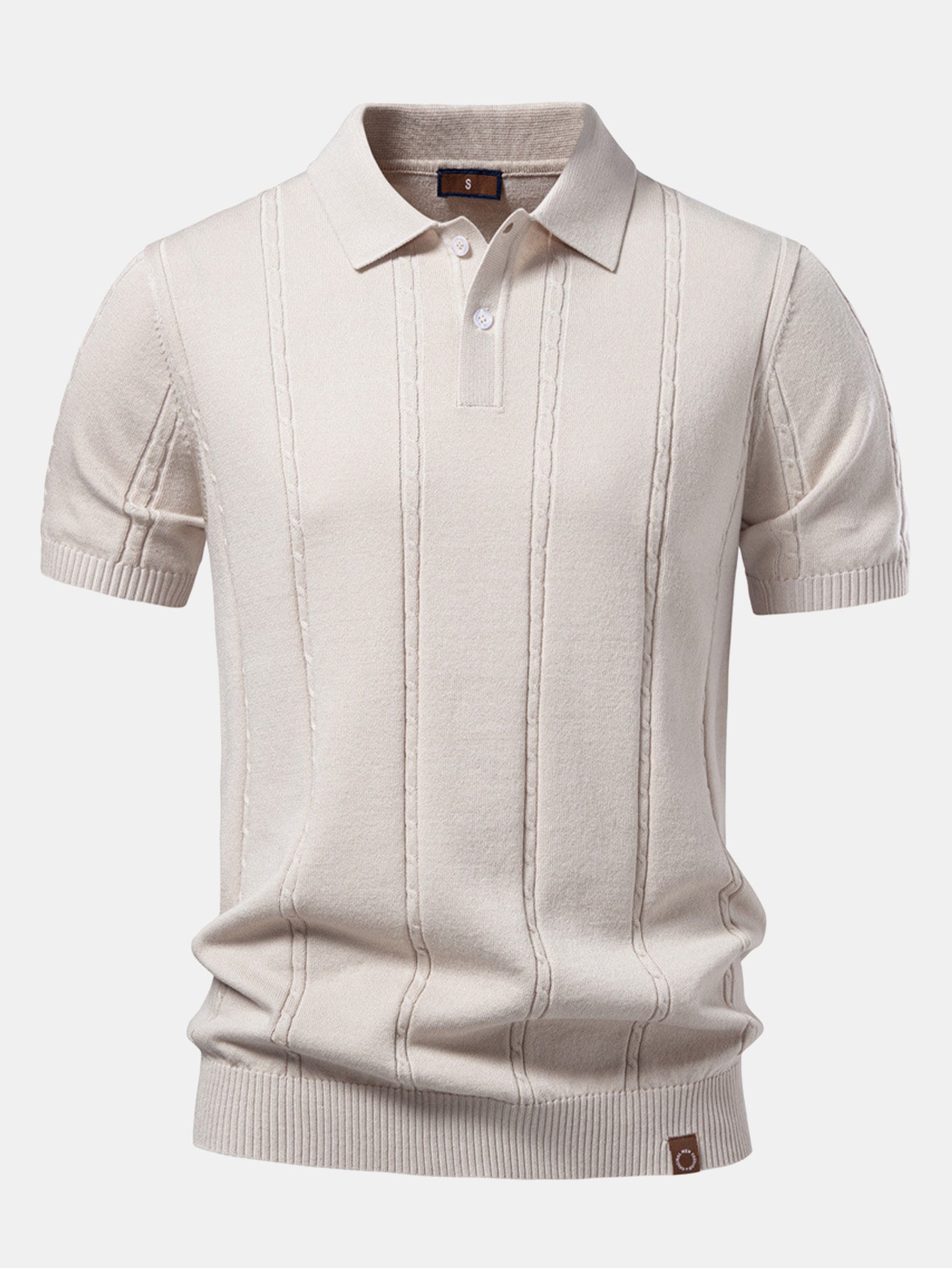 Twist Knit Polo & Elastic Waist Straight Leg Trousers