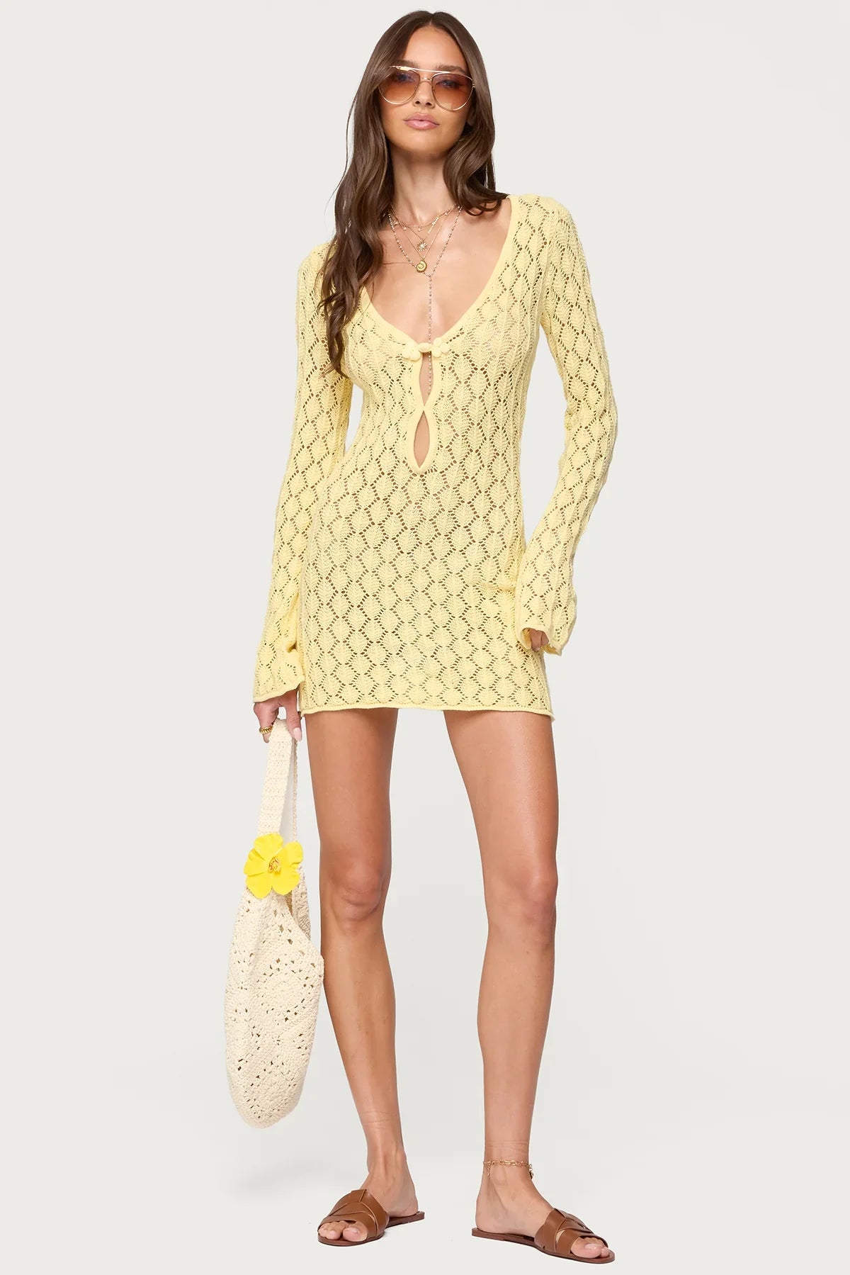 Liva Crochet Mini Dress