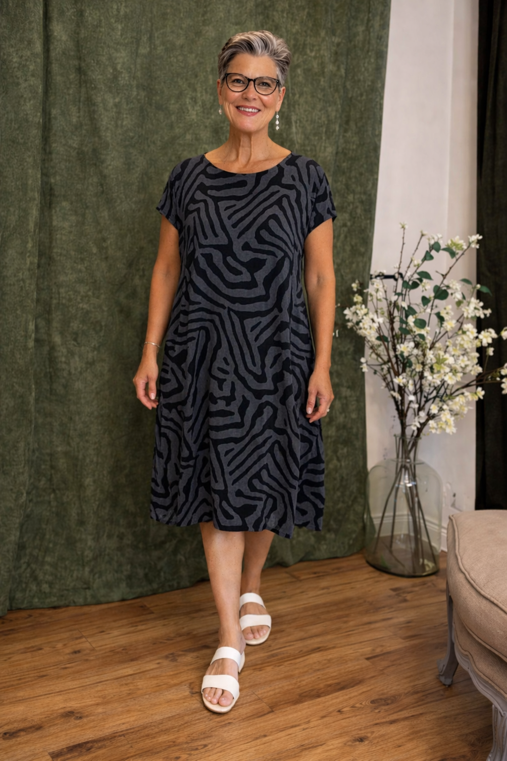 Chloe™ | Linen Summer Midi Dress