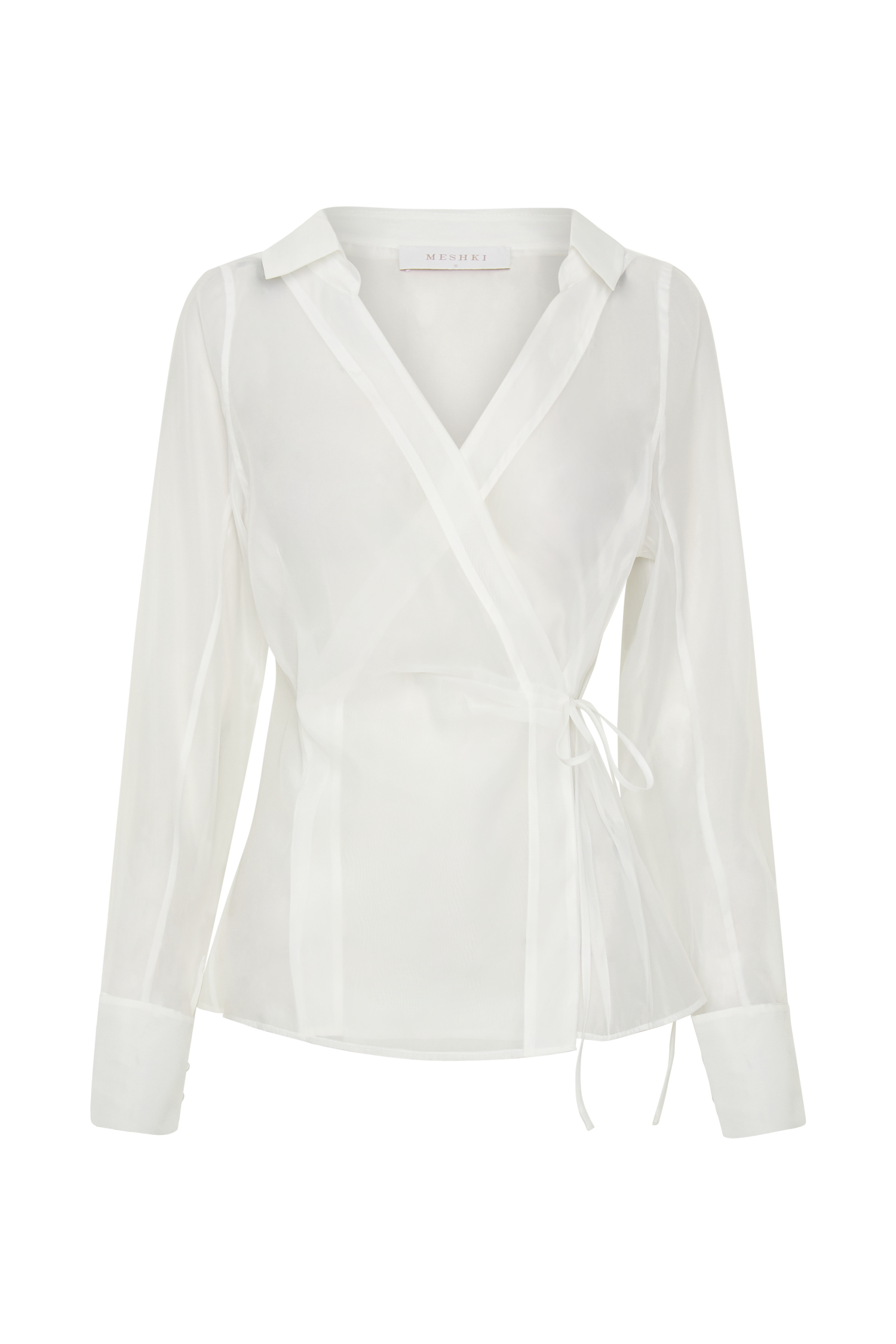 Lea Organza Cross Over Shirt - White