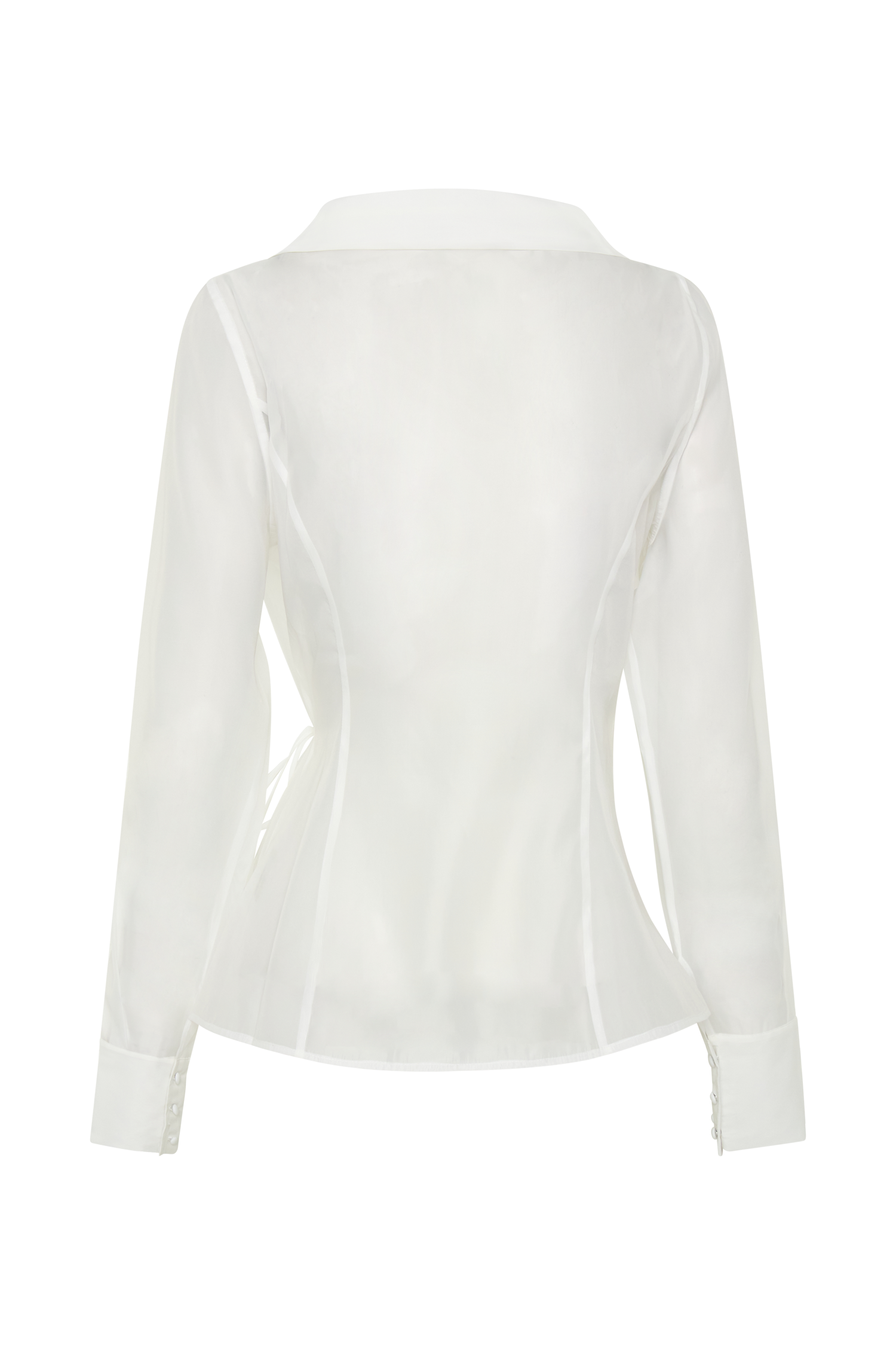 Lea Organza Cross Over Shirt - White