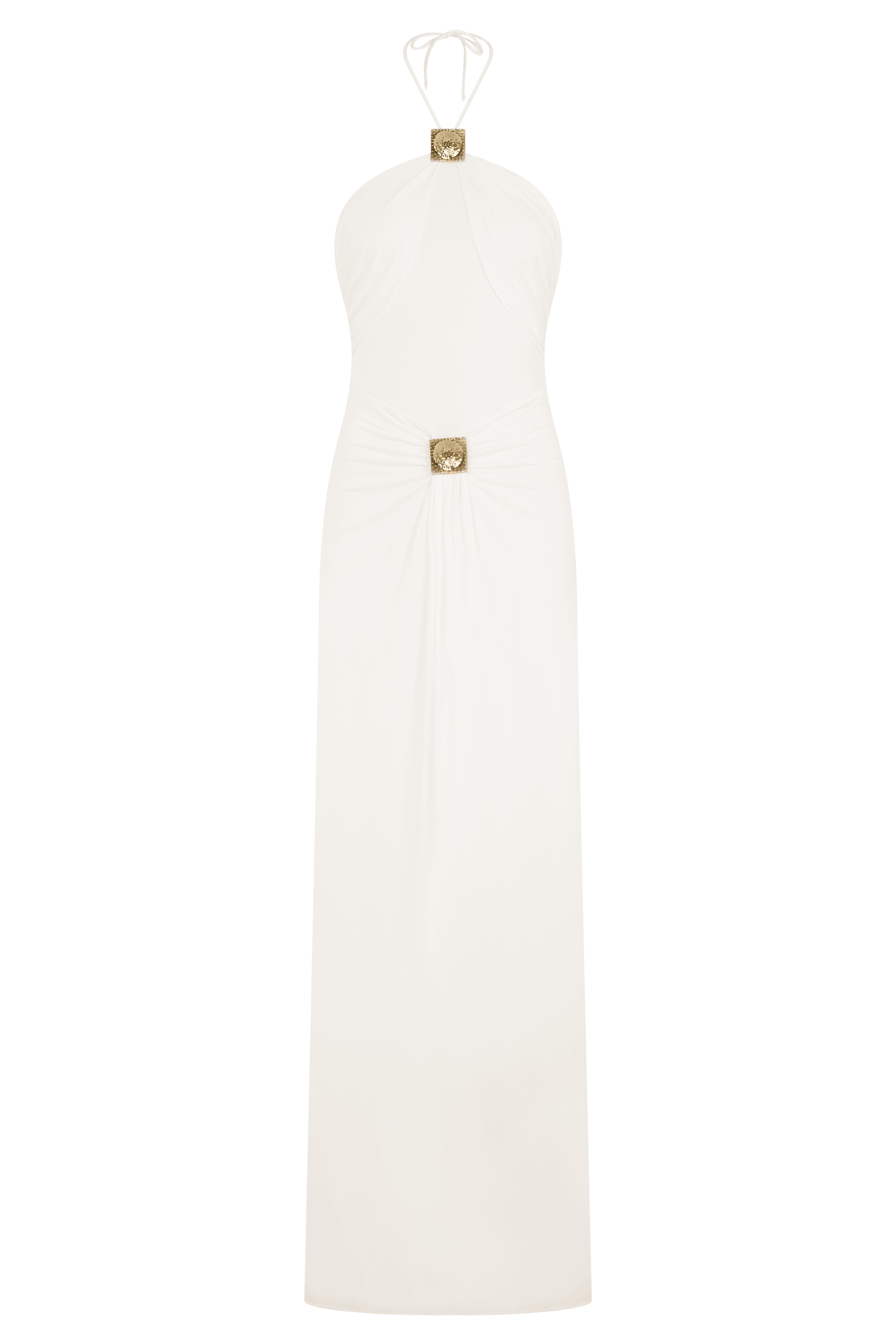 Lucy Halter Maxi Dress With Hardware - Ivory