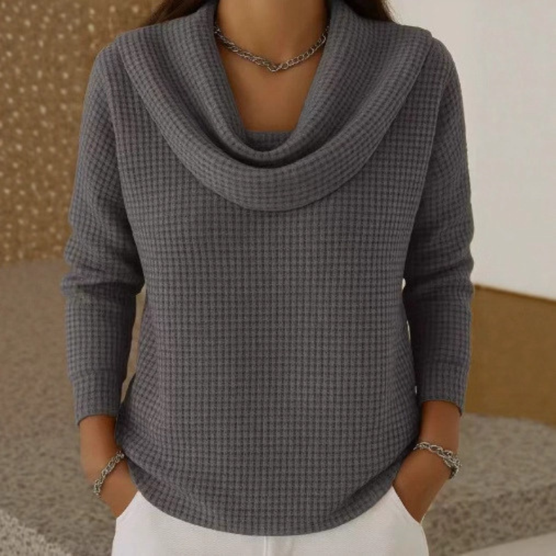 AMBER™ | Elegant Sweater with Warm Comfort and Flowing Waterfall Neckline for Every Day