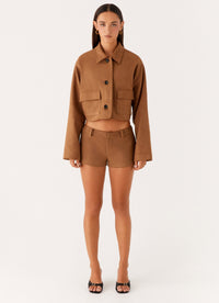 Mira Crop Jacket – Coffee