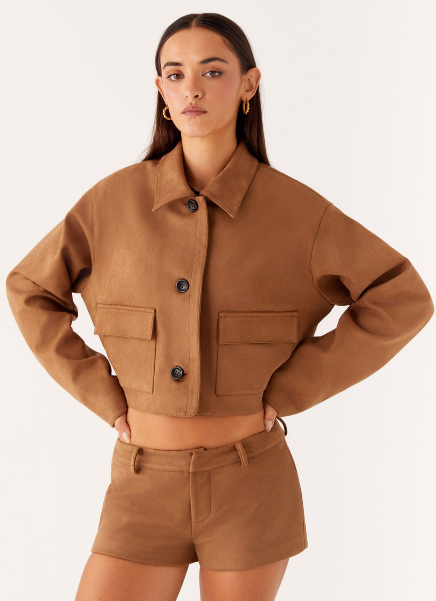 Mira Crop Jacket – Coffee