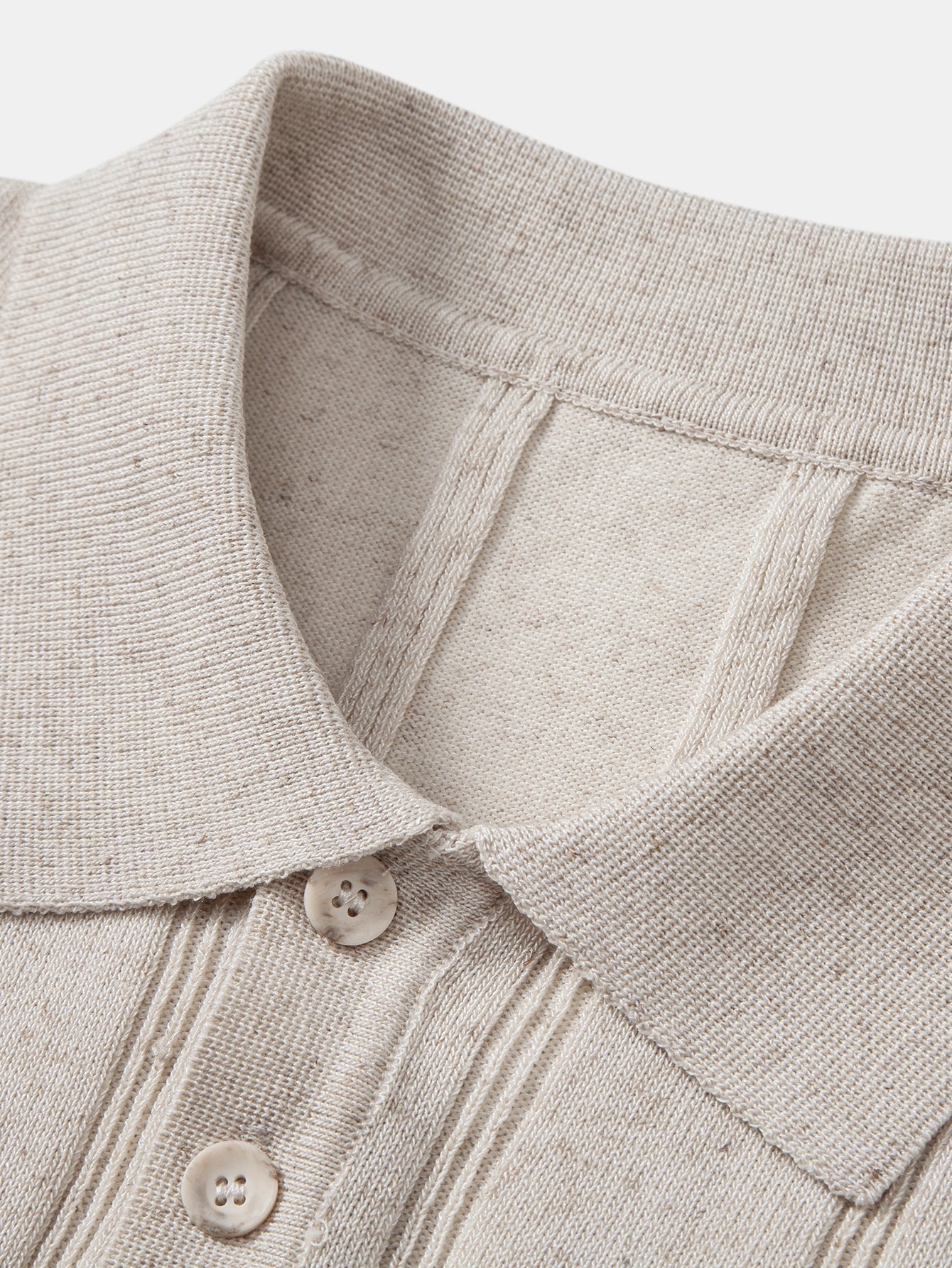 Linen Ribbed Knit Polo & Slim Fit Tapered Trousers