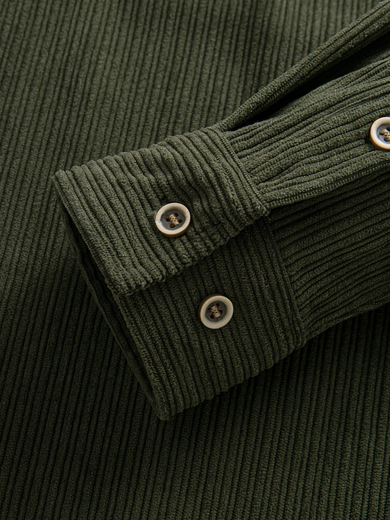 Long Sleeve Corduroy Shirt with Pocket and Buttons