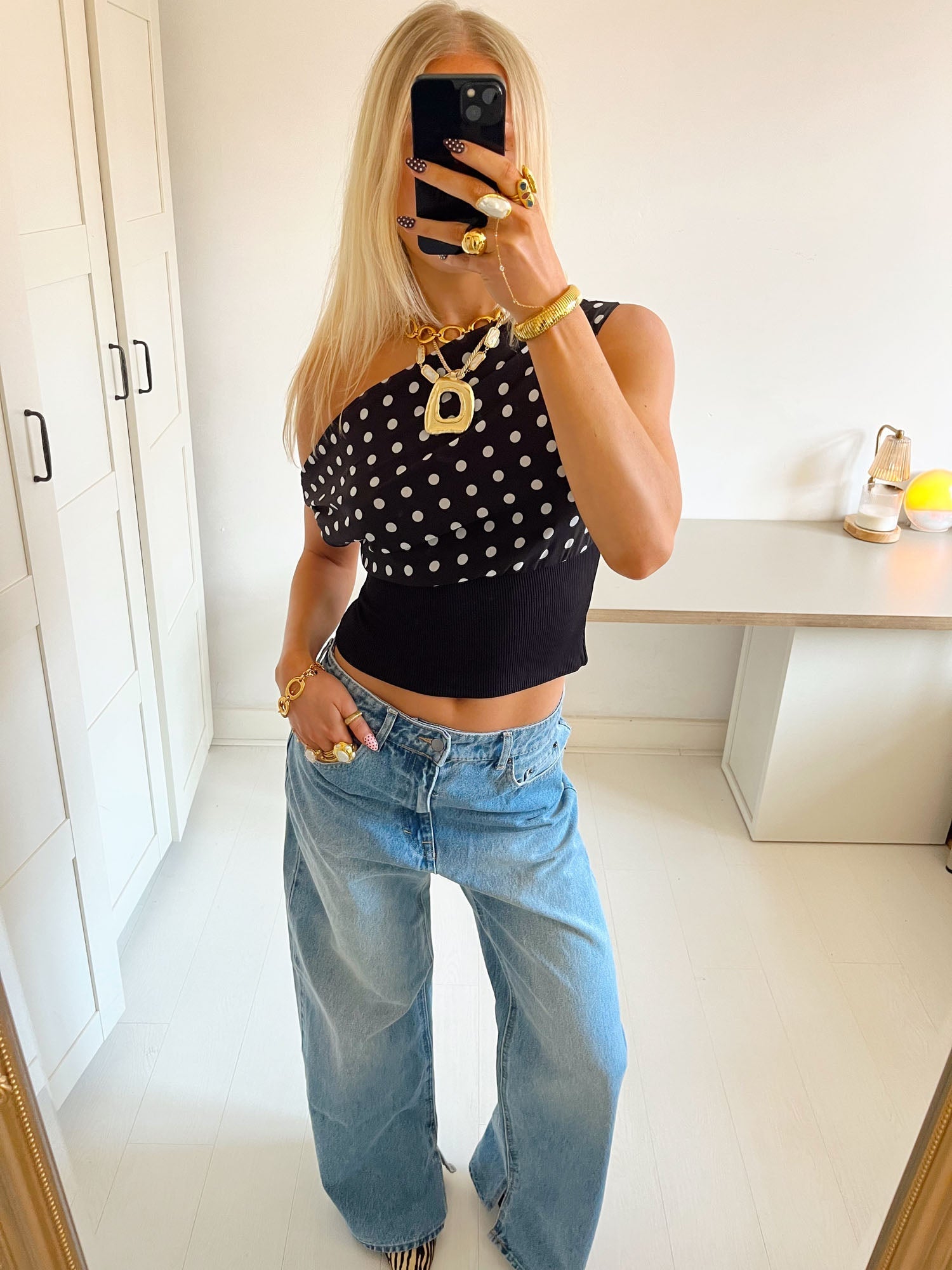 Lara top with dots