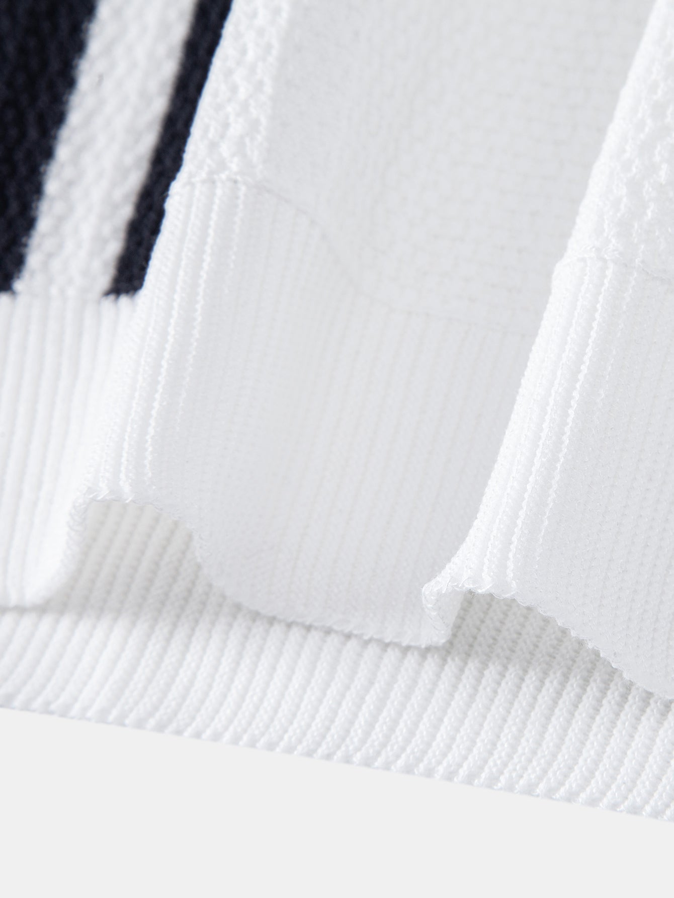Contrast Textured Knit Polo & Slim Fit Tapered Trousers