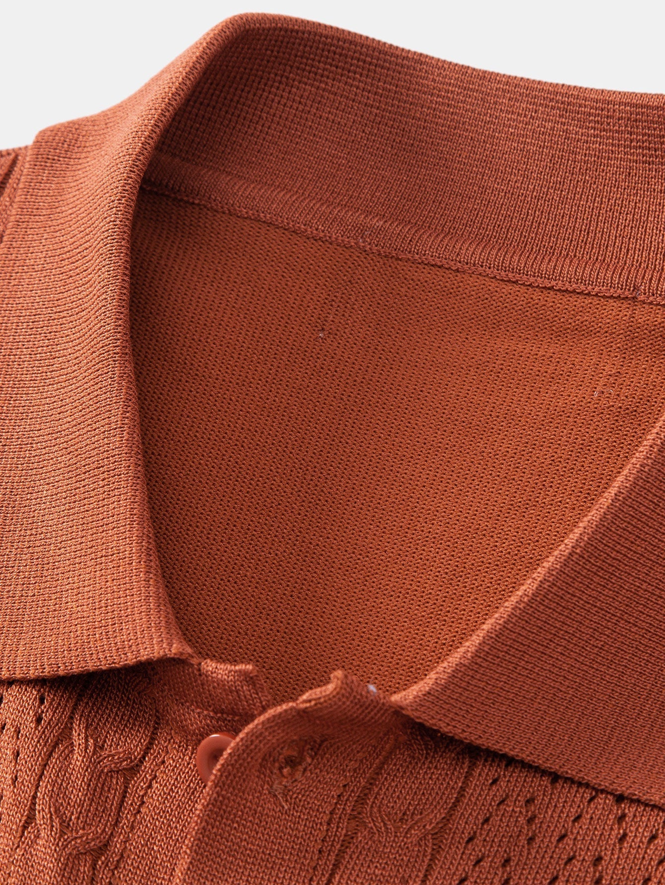 Twisted Jacquard Button Up Knit Shirt & Straight Leg Linen Pants