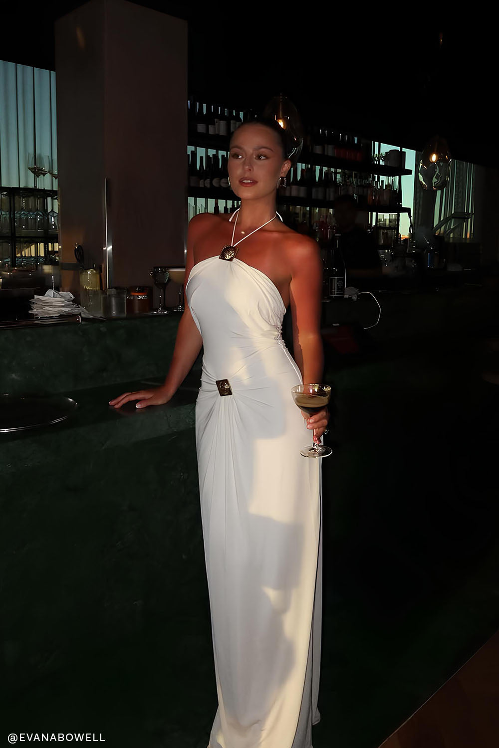 Lucy Halter Maxi Dress With Hardware - Ivory