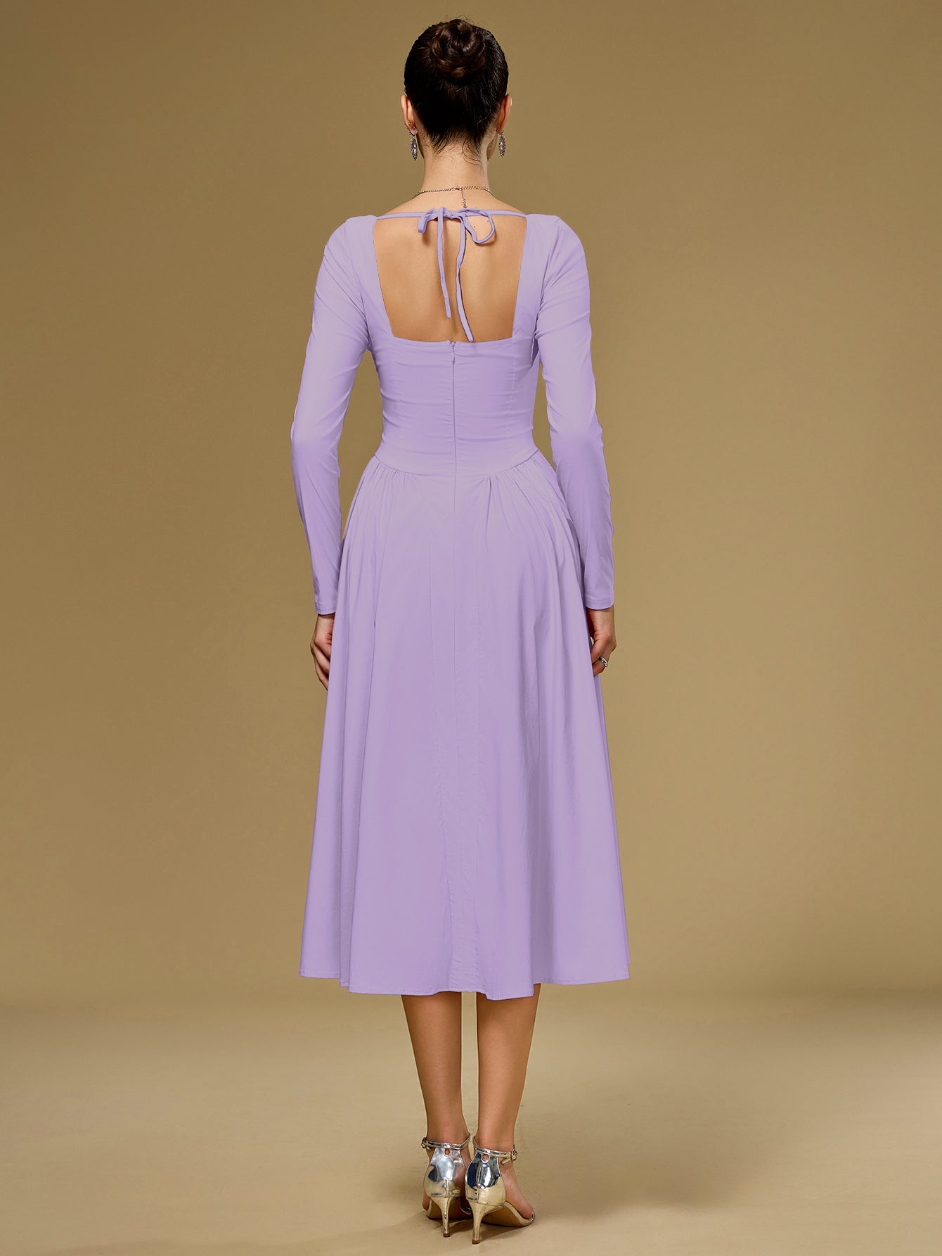 Long Sleeve Tie Back Dress