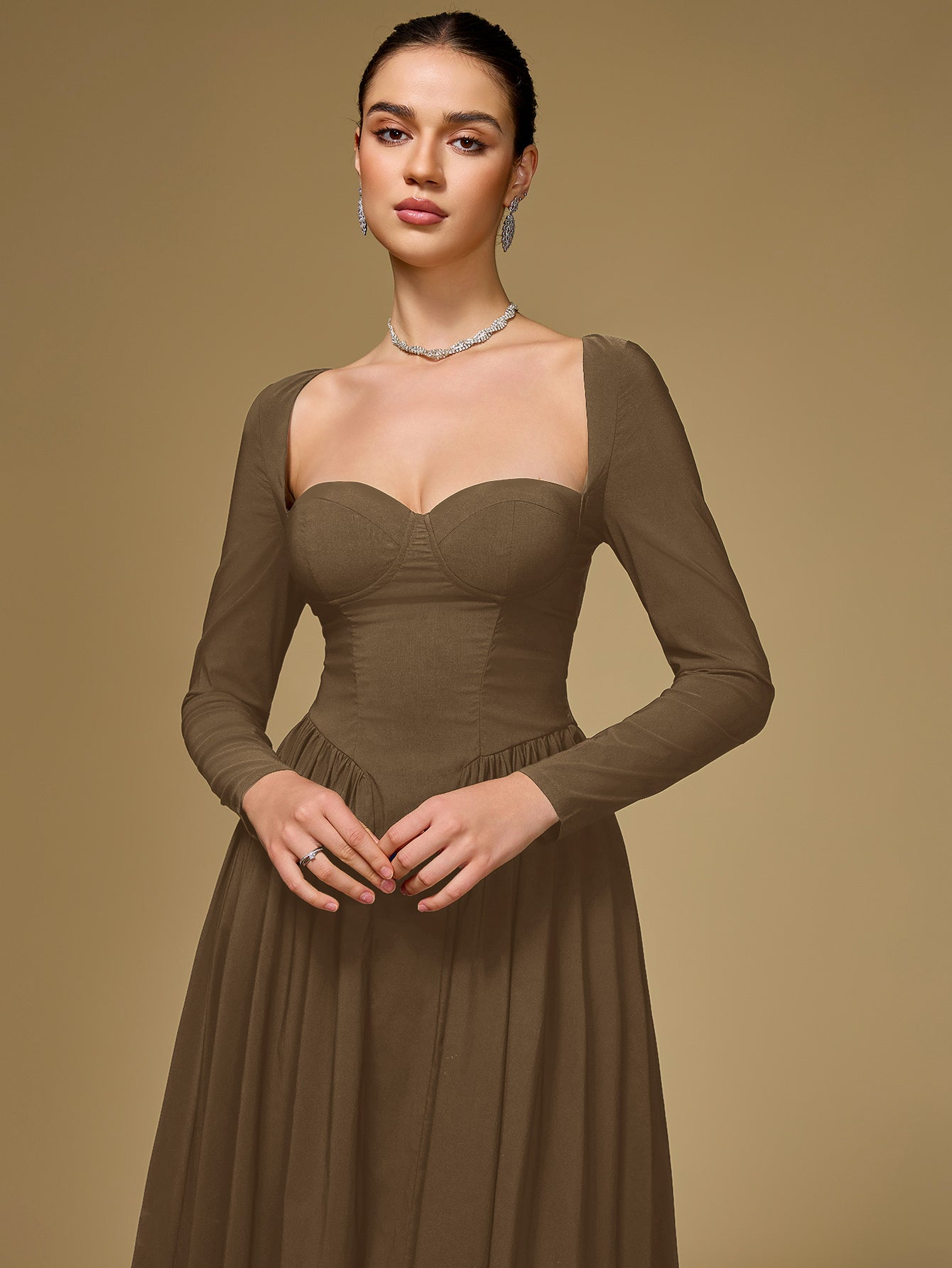 Long Sleeve Tie Back Dress