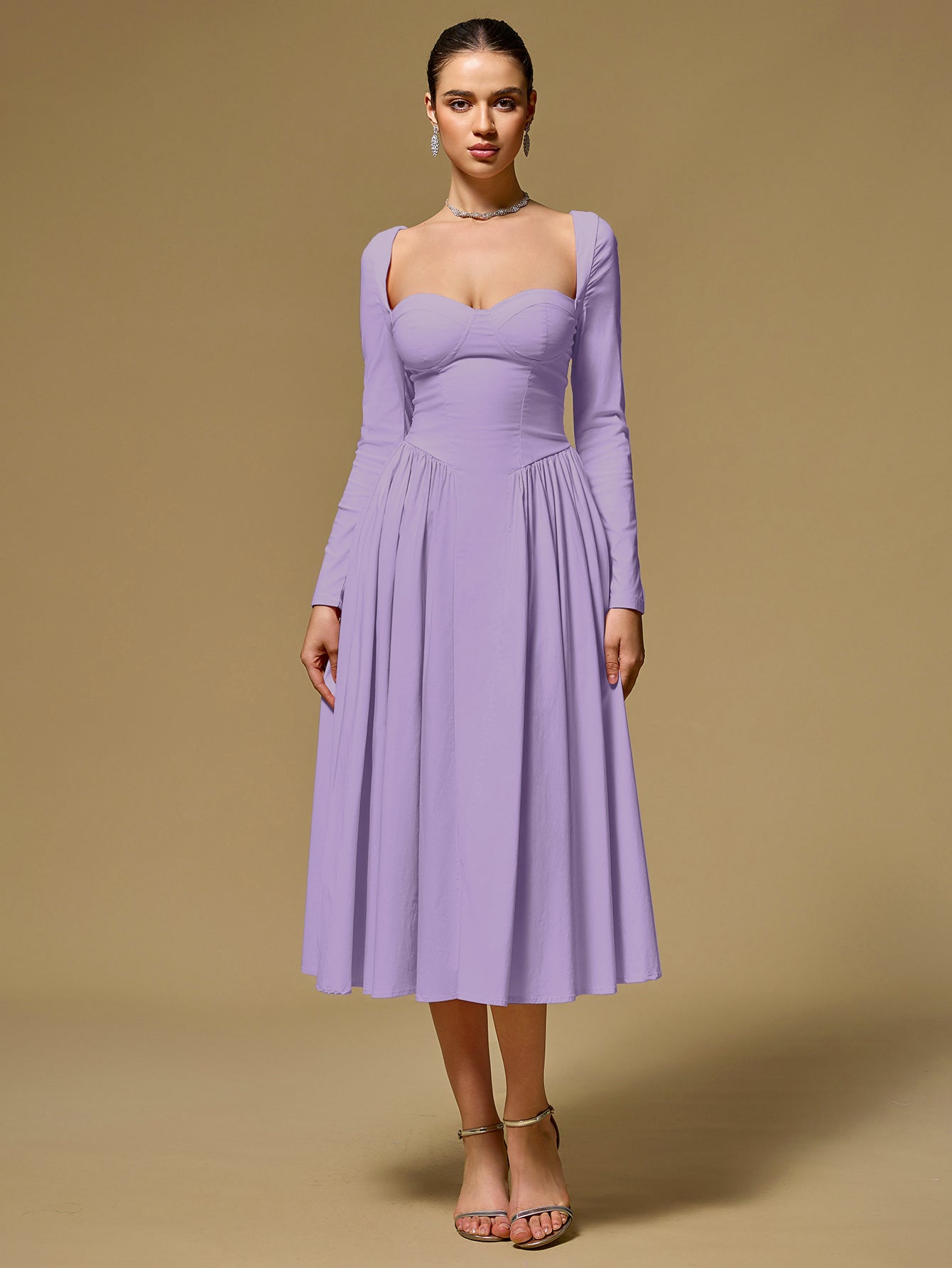Long Sleeve Tie Back Dress