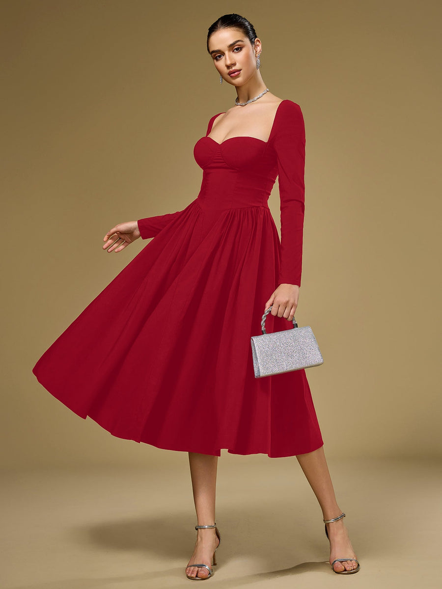 Long Sleeve Tie Back Dress
