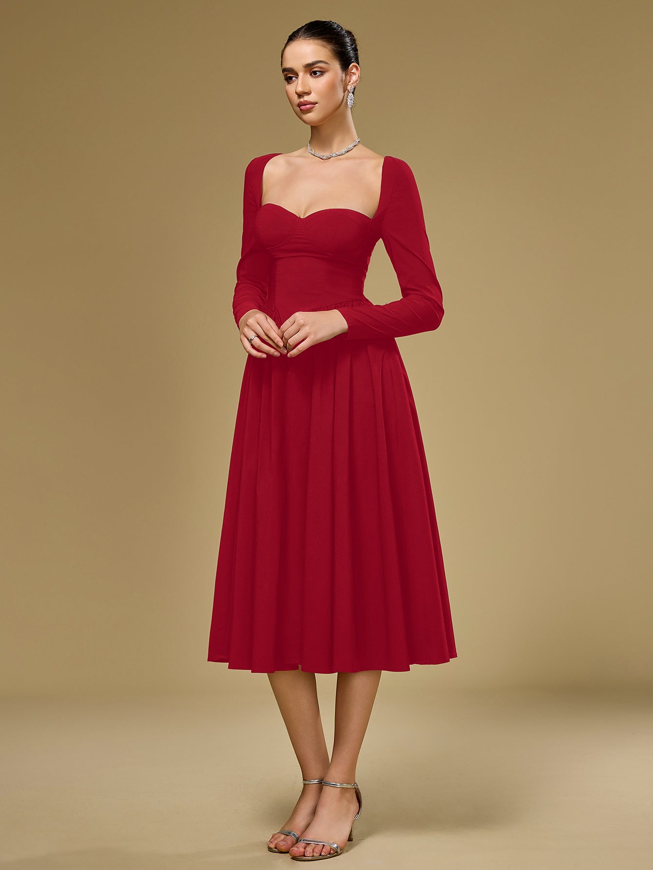 Long Sleeve Tie Back Dress