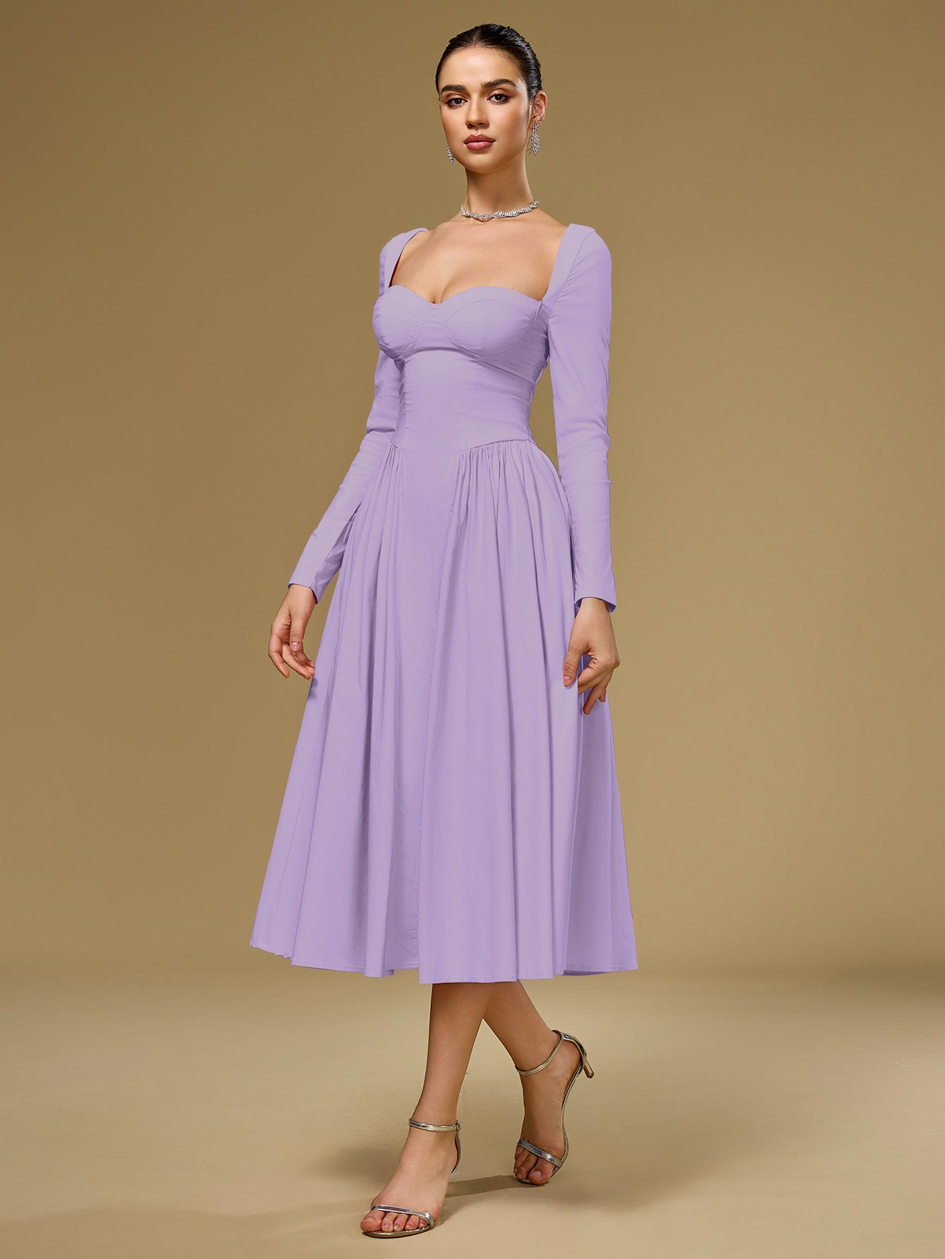 Long Sleeve Tie Back Dress