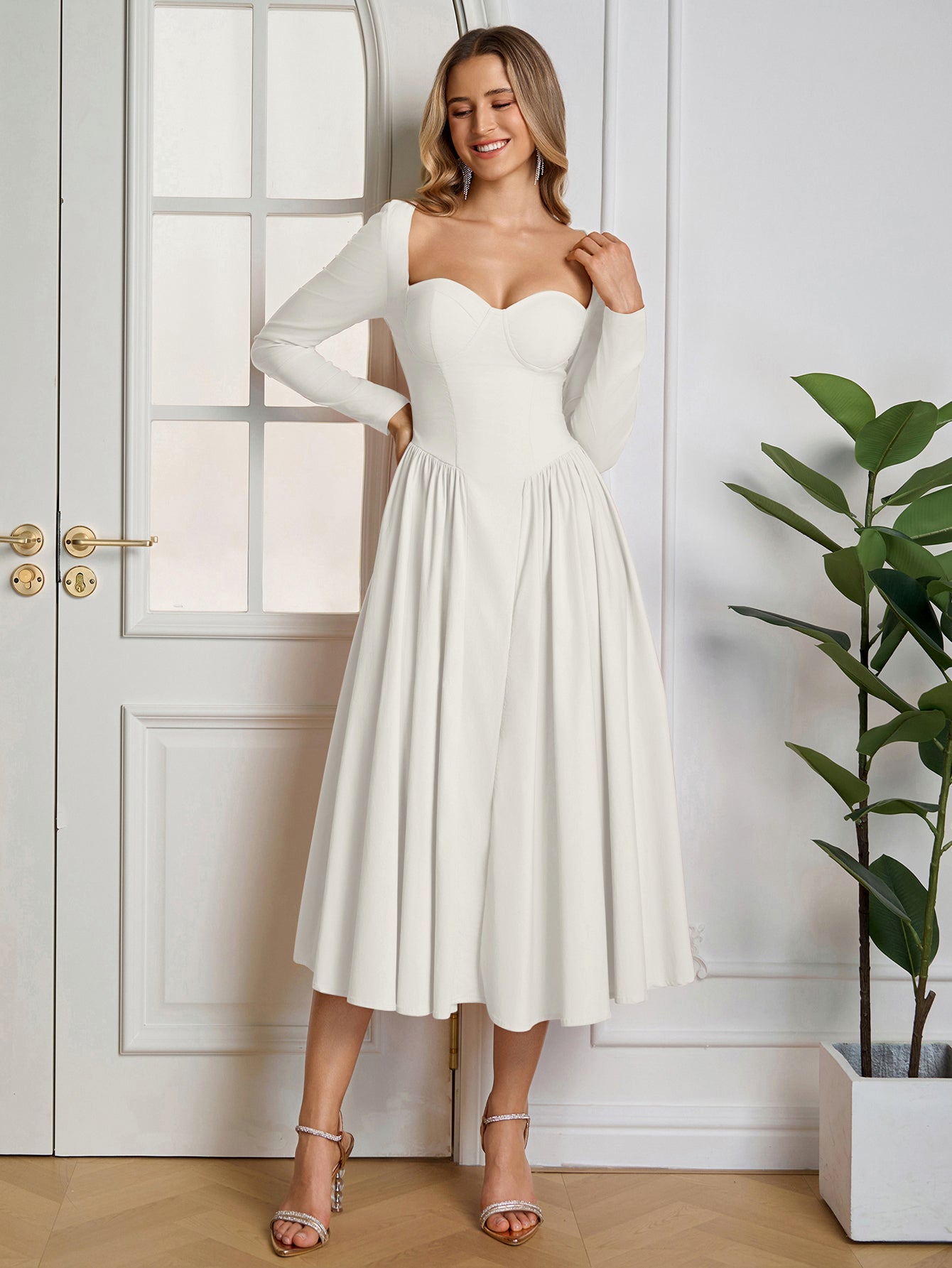 Long Sleeve Tie Back Dress