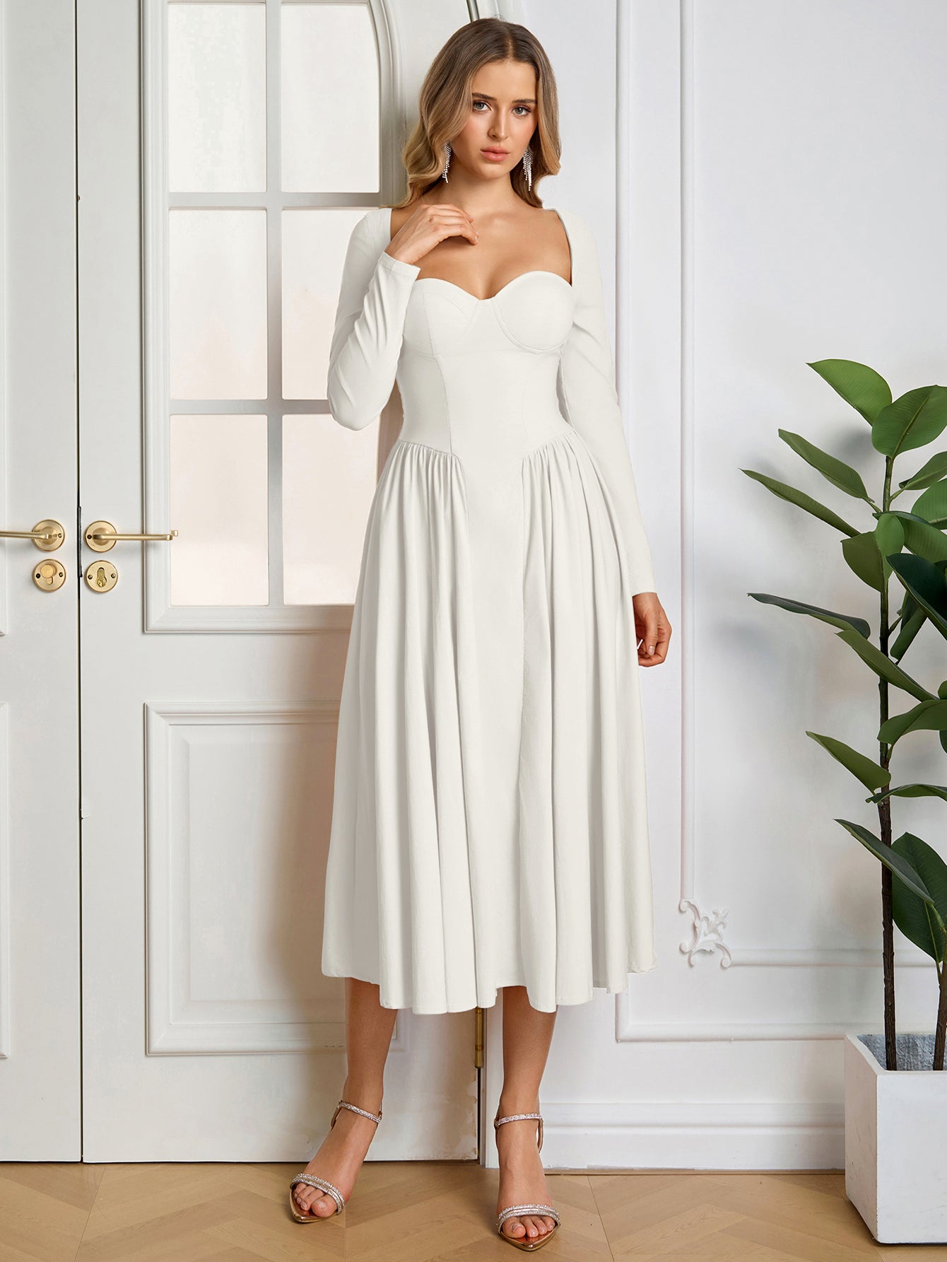 Long Sleeve Tie Back Dress