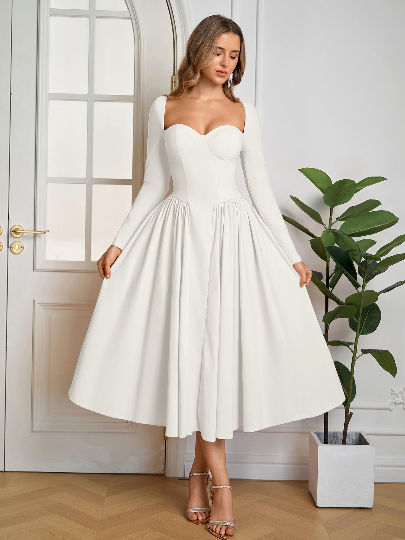 Long Sleeve Tie Back Dress