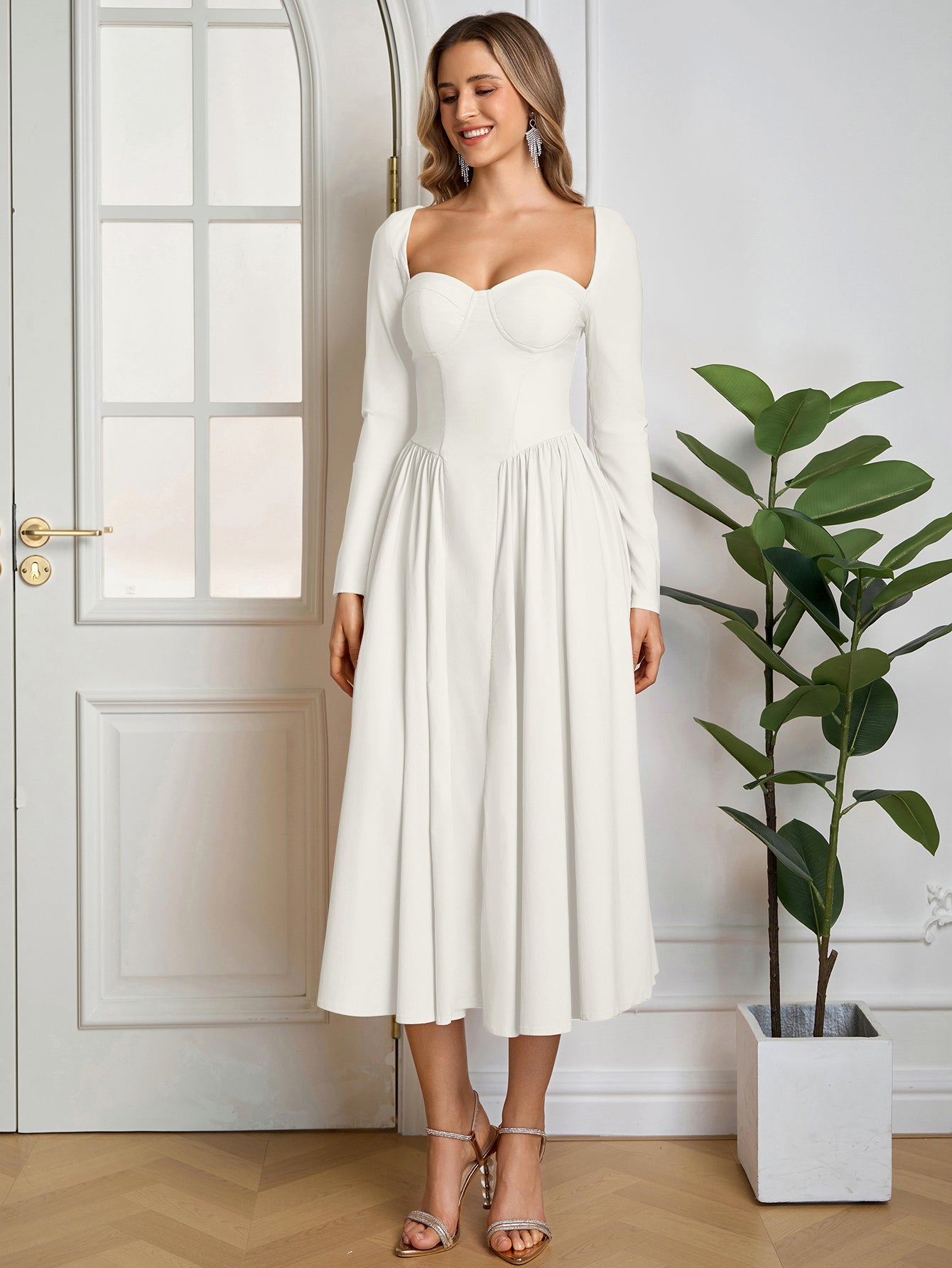 Long Sleeve Tie Back Dress