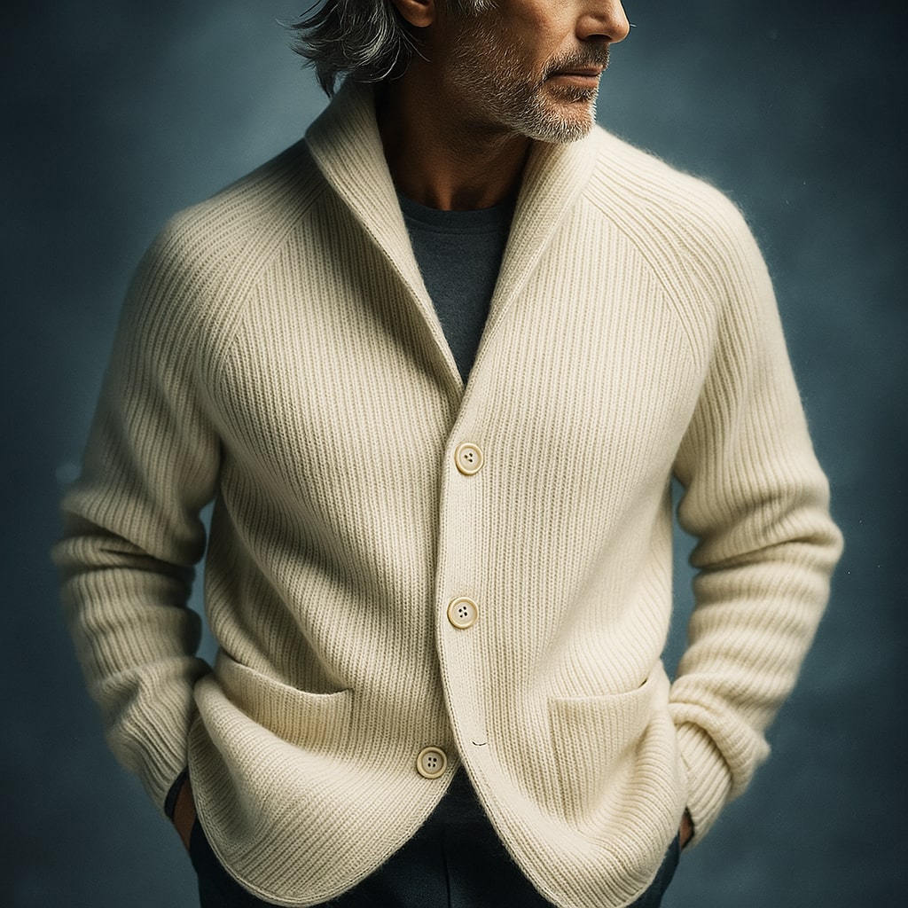 Peter™ | CORD CARDIGAN IN WOOL FOR MEN