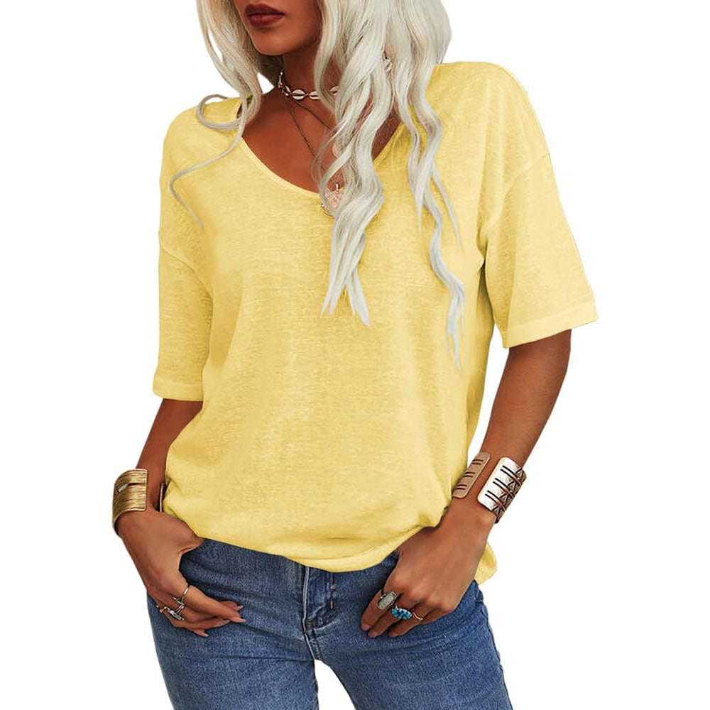 Liora V-Neck Cotton Basic Tee