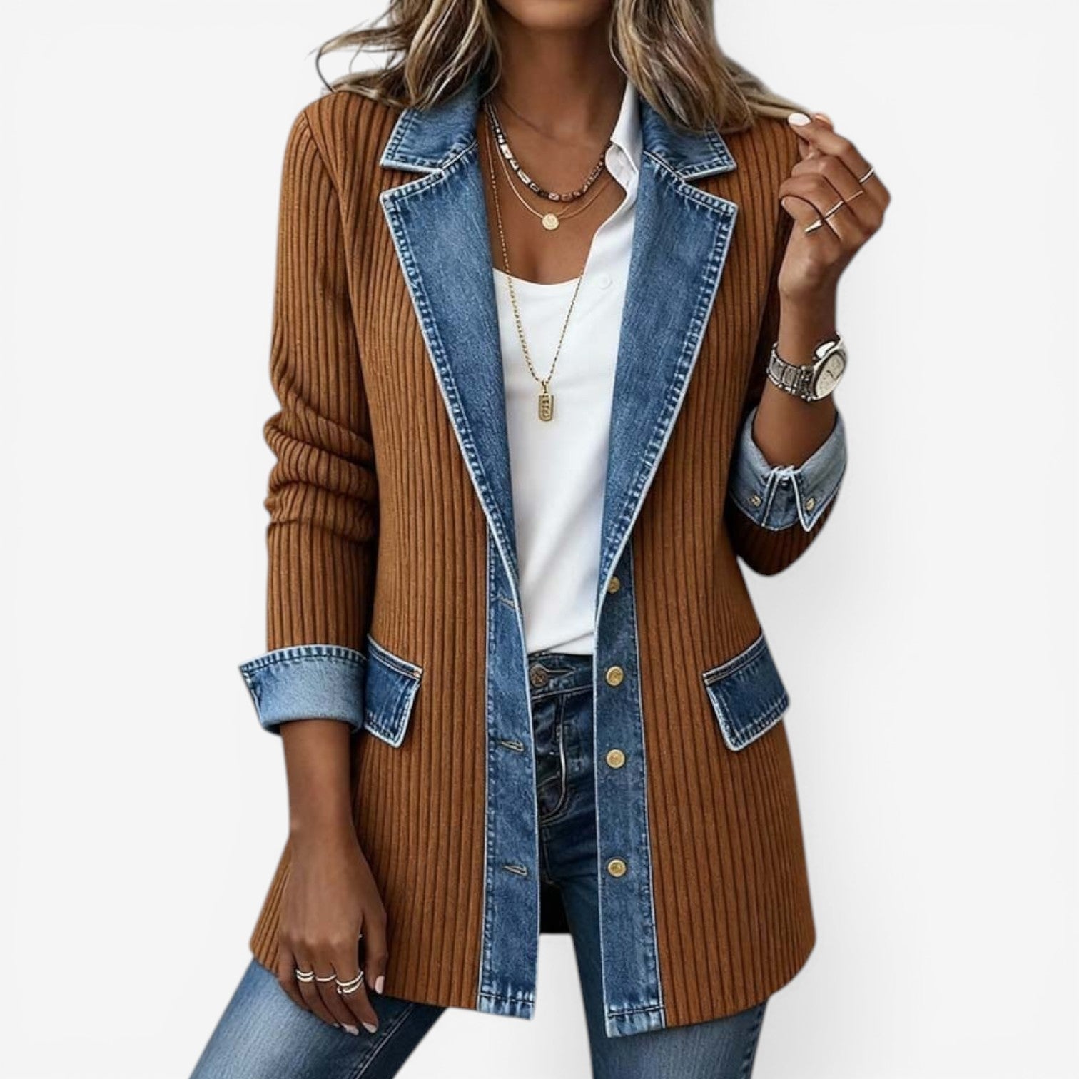 Carmen™ | Layered Mixed-Texture Jacket