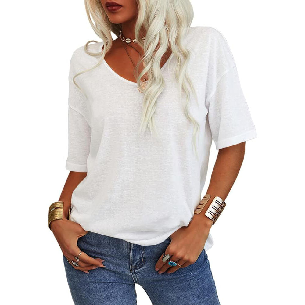 Liora V-Neck Cotton Basic Tee