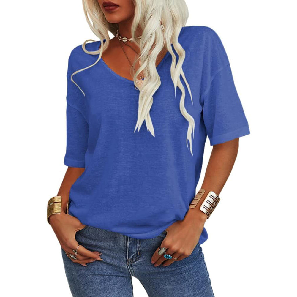 Liora V-Neck Cotton Basic Tee