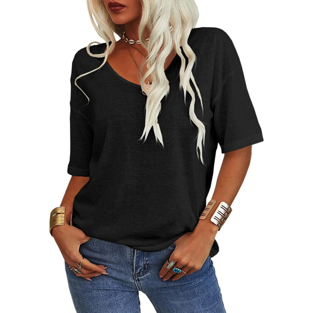 Liora V-Neck Cotton Basic Tee