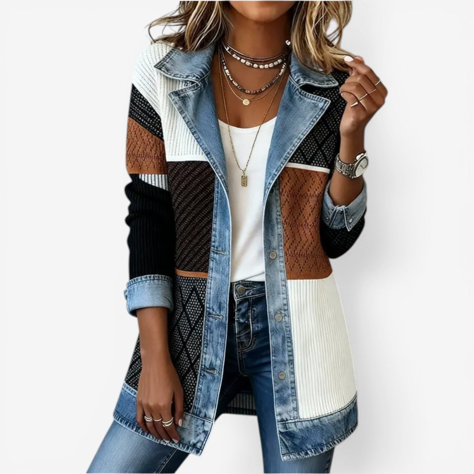 Carmen™ | Layered Mixed-Texture Jacket