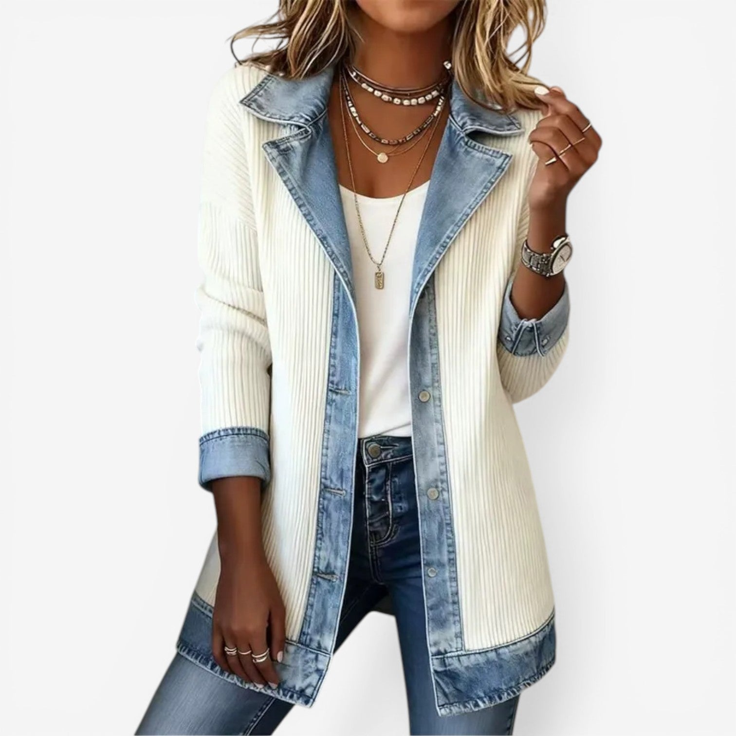 Carmen™ | Layered Mixed-Texture Jacket