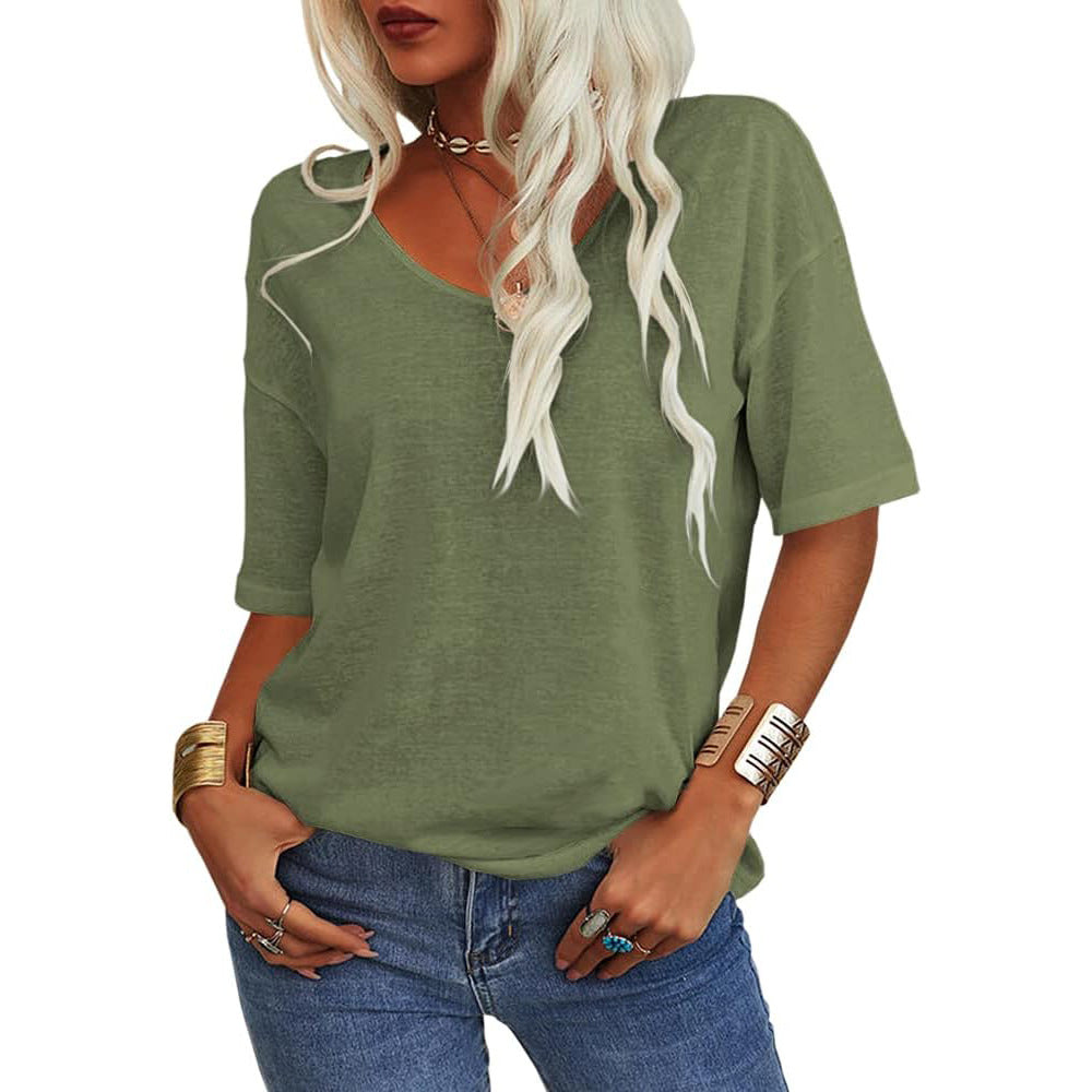 Liora V-Neck Cotton Basic Tee