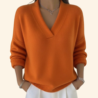 Taleena - V-Neck Pullover with Long Sleeves