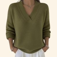 Taleena - V-Neck Pullover with Long Sleeves