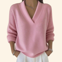 Taleena - V-Neck Pullover with Long Sleeves