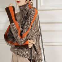 Marieke | Turtleneck Sweater with Striking Contrasting Stripes
