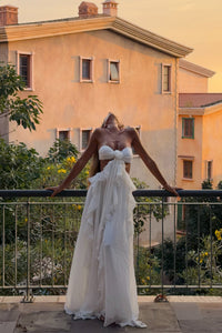 Ruffle Maxi Dress White