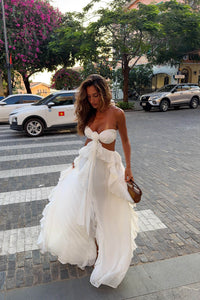 Ruffle Maxi Dress White