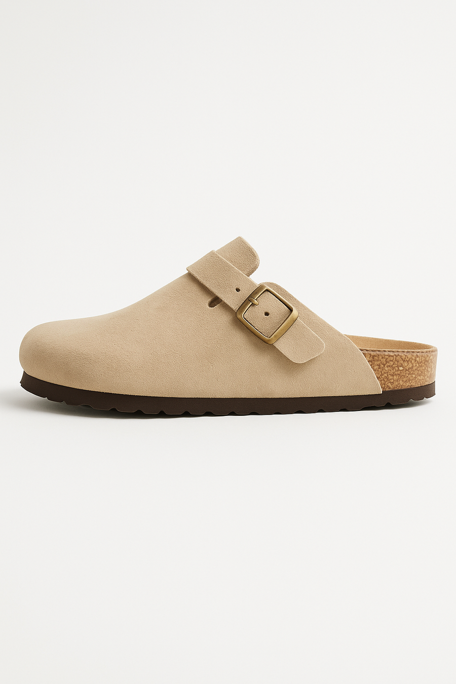 Aria | Suede Clogs with Cork Footbed