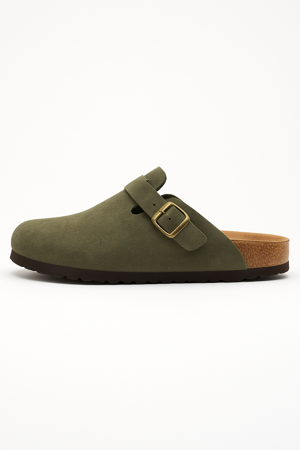 Aria | Suede Clogs with Cork Footbed