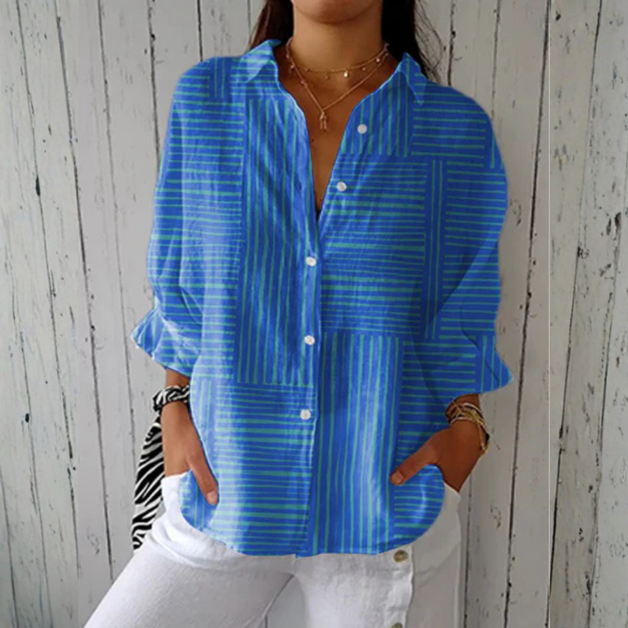 Ashley™ | Azure Stripe Blouse