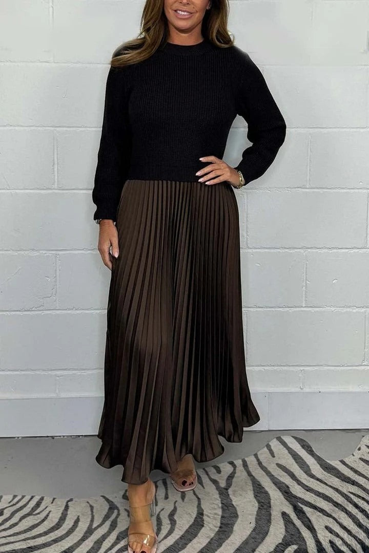 Amber | Maxi Dress with Sweater & Pleated Skirt
