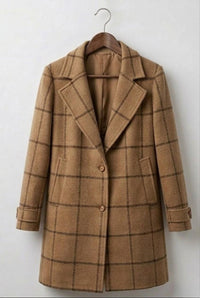 Lana™ | Long Tweed Plaid Coat