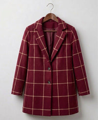 Lana™ | Long Tweed Plaid Coat