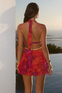 PLUNGE MINI DRESS - SURI ORANGE