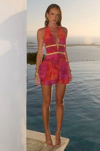 PLUNGE MINI DRESS - SURI ORANGE