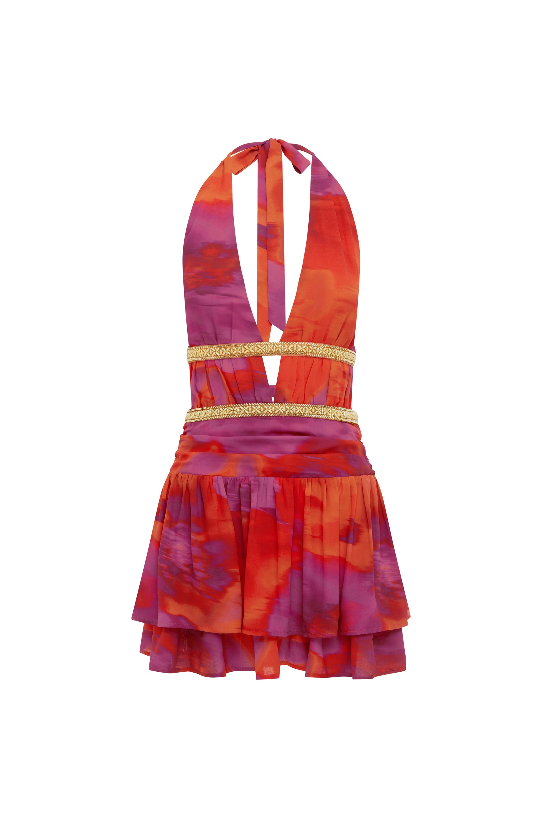 PLUNGE MINI DRESS - SURI ORANGE