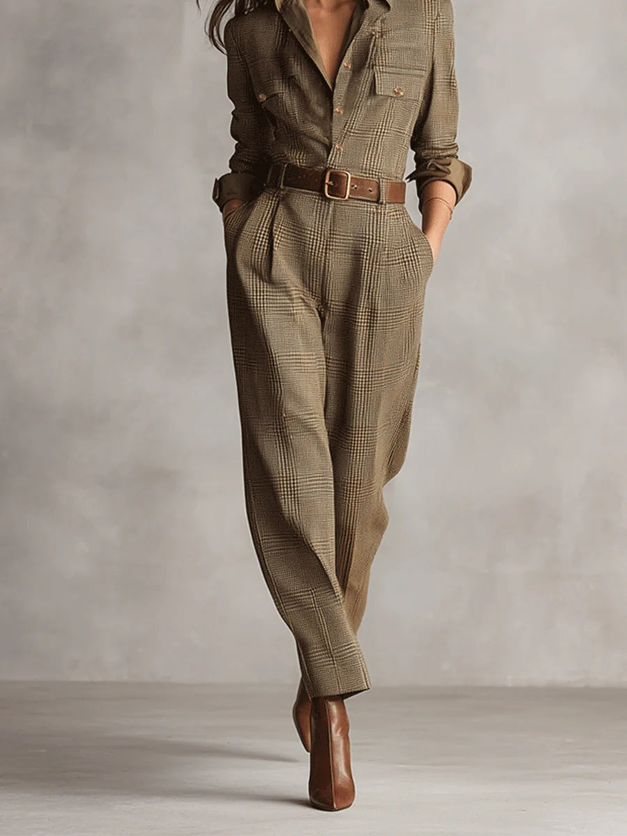 Vivian™ | Elegant Plaid Jumpsuit